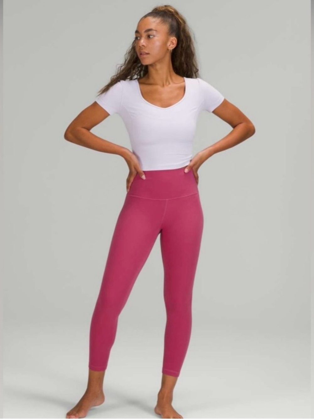 Lululemon Align High-Rise Pant 25" pink lychee like new condition W5CT3S size 10